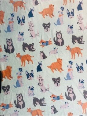 Dog Print Fleece Throw Blanket Soft Pet Lover Puppy Dog Blanket Blue Cozy Throw